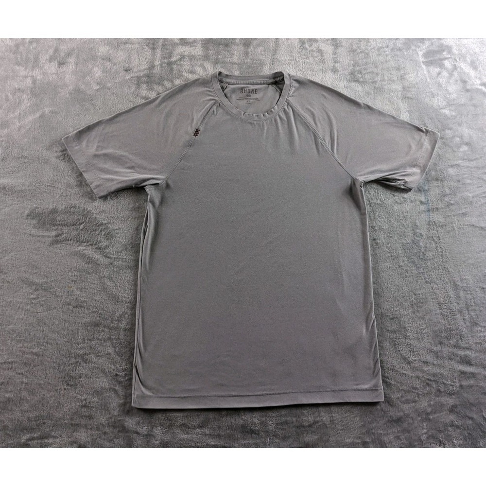 Rhone Reign Shirt Mens Small Gray Athletic Performance Short Sleeve Tee READ